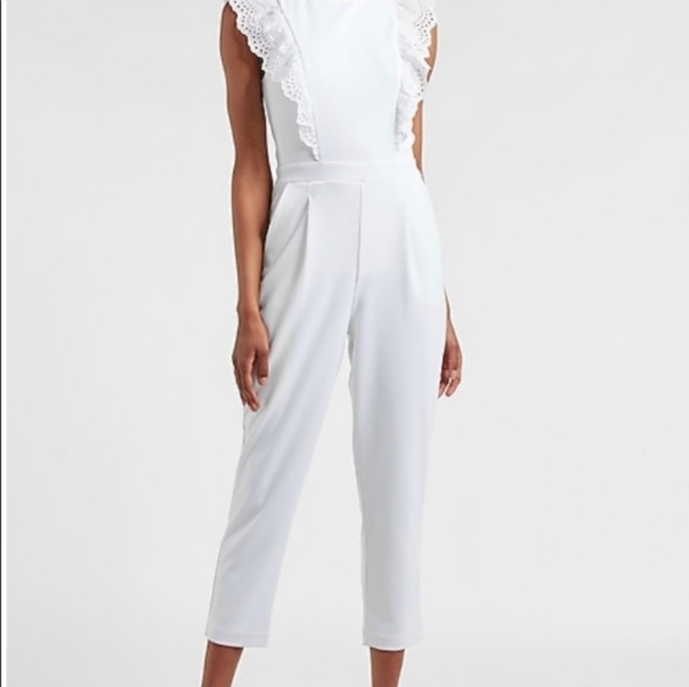 Express White Jumpsuit Small